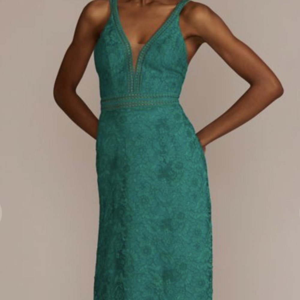 David's Bridal teal dress size 8 NWT
